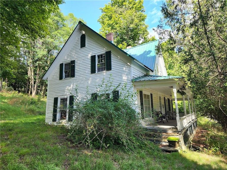 Charming 1870s Home on 9.81 Acres with Barns – 49 East St, Edmeston, NY 13335, $90,000